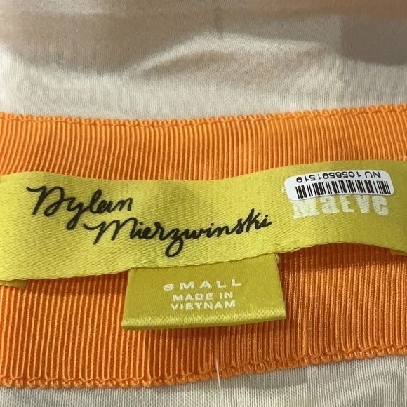 Anthropologie Maeve Dylan Mierzwinski Colette Midi Dress Sz S Cream Orange NWT - Picture 10 of 10